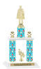 Jewel theme 2-Column trophy.  Numerous trophy heights and figures available  (002