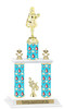 Jewel theme 2-Column trophy.  Numerous trophy heights and figures available  (002