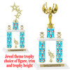 Jewel theme 2-Column trophy.  Numerous trophy heights and figures available  (002