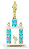 Jewel theme 2-Column trophy.  Numerous trophy heights and figures available  (002