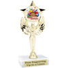 Kids Birthday theme trophy with choice of art work. Great party favor!  6" tall  (7517