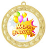 Birthday  theme medal.  Choice of 8 designs.  Includes free engraving and neck ribbon.  (bday - 935g