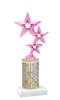 Star theme trophy with choice of trophy height and column color.  Pink Stars  Figure