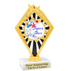 Super Star theme trophy with choice of art work.   6 " tall  (92656