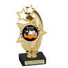 6" tall  Halloween Costume Contest theme trophy.  Choice of art work and base.  9 designs available. ph55