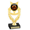 6" tall  Halloween Costume Contest theme trophy.  Choice of art work and base.  9 designs available. ph97