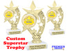 Custom Superstar trophy.  6" tall with your custom name. (h208