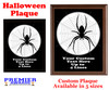 Halloween Custom Full Color Plaque.  Choice of black or brown plaque with full color plate.  5 Plaques sizes available -halloween 006