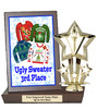 Ugly Sweater Plaque and Trophy.  Perfect for your Holiday parties, events, pageants and more...   3rd  Place