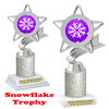 Snowflake theme trophy.  Silver Glitter Column.  Great for your Winter themed events! 5043