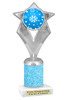 Snowflake theme trophy.  Lt. Blue Glitter Column.  Great for your Winter themed events! 5086