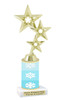 Snowflake theme trophy.  Great for you Winter themed events! Gold stars