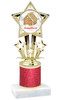 Gingerbread House theme trophy. Red Glitter Column.  Great for your Holiday events, contests and parties