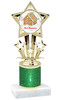 Gingerbread House theme trophy. Green Glitter Column.  Great for your Holiday events, contests and parties