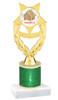 Gingerbread House theme trophy. Green Glitter Column.  Great for your Holiday events, contests and parties. ph97