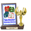 Ugly Sweater Plaque and Figure.   A unique award for all of your Holiday Pageants, Events and more.  Honorable mention