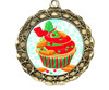 Holiday Cupcake  medal.  Great medal for those Holiday Events, Baking Contests and more!  md40g