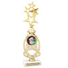 Santa trophy with Holographic Santa insert.  Great trophy for those Holiday Events, Pageants, Contests and more!  