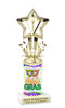 Mardi Gras Theme trophy.  Numerous figures available. Great trophy for your pageants, events, contests and more!   21-001