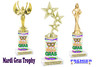 Mardi Gras Theme trophy.  Numerous figures available. Great trophy for your pageants, events, contests and more!   21-001
