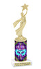 Mardi Gras Theme trophy.  Numerous figures available. Great trophy for your pageants, events, contests and more!   21-007