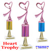 Heart  trophy.  Great trophy for your pageants, events, contests and more!   1 Column w/stem.. 