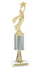 Modern Victory with Star  trophy.  Great trophy for your pageants, events, contests and more!   1 Column w/stem.. 5087g
