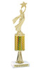 Modern Victory with Star  trophy.  Great trophy for your pageants, events, contests and more!   1 Column w/stem.. 5087g