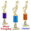 Modern Victory with Star  trophy.  Great trophy for your pageants, events, contests and more!   1 Column w/stem.. 5087g