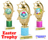 Easter theme trophy.  Festive award for your Easter pageants, contests, competitions and more.  Glitter Column - ph55