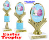 Easter theme trophy.  Festive award for your Easter pageants, contests, competitions and more.  90075-4