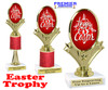 Easter theme trophy.  Festive award for your Easter pageants, contests, competitions and more.  90075-6