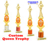 Custom Queen trophy.  Great for your pageants, contests, competitions and for the Queen in your life.  Orange