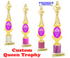 Custom Queen trophy.  Great for your pageants, contests, competitions and for the Queen in your life.  Pink Custom Queen trophy.  Great for your pageants, contests, competitions and for the Queen in your life.  Pink