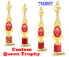 Custom Queen trophy.  Great for your pageants, contests, competitions and for the Queen in your life.  Red