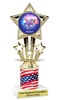 Patriotic theme trophy. Great trophy for all of your patriotic themed events!  (767