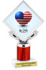 Patriotic theme trophy. Great trophy for all of your patriotic themed events!  (5097-1