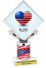 Patriotic theme trophy. Great trophy for all of your patriotic themed events!  (5097-1