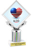Patriotic theme trophy. Great trophy for all of your patriotic themed events!  (5097-1