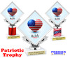 Patriotic theme trophy. Great trophy for all of your patriotic themed events!  (5097-1