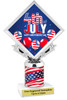 Patriotic theme trophy. Great trophy for all of your patriotic themed events!  (5097-4