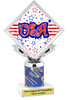 Patriotic theme trophy. Great trophy for all of your patriotic themed events!  (5097-6