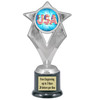 Patriotic theme trophy. Great trophy for all of your patriotic themed events!  5086