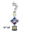 Patriotic theme trophy. 16" tall Great trophy for all of your patriotic themed events!  003