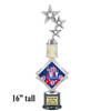 Patriotic theme trophy. 16" tall Great trophy for all of your patriotic themed events!  004