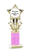 Custom glitter trophy.  Add your logo or art work for a unique award!  Numerous glitter colors and heights available - 764