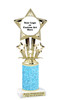 Custom glitter trophy.  Add your logo or art work for a unique award!  Numerous glitter colors and heights available - 764