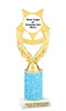 Custom glitter trophy.  Add your logo or art work for a unique award!  Numerous glitter colors and heights available - ph97