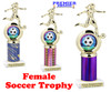 Female Soccer trophy.   Great trophy for your soccer team, schools and rec departments