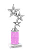 Glitter trophy with silver stars.  Numerous trophy heights available - silver stars